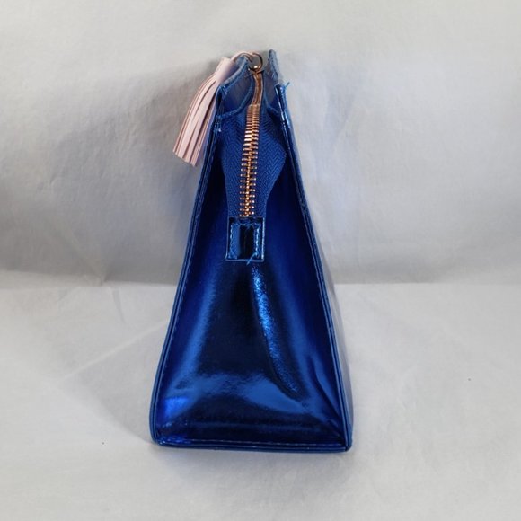 Bath & Body Works Women Metallic Blue Perfed Emoji Cosmetic Bag - Picture 4 of 8